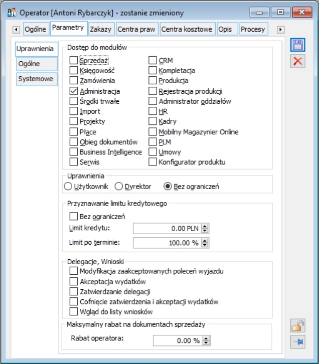 Uzytkownik z dostępem do licencji Administracja Uzytkownik z dostępem do licencji Administracja