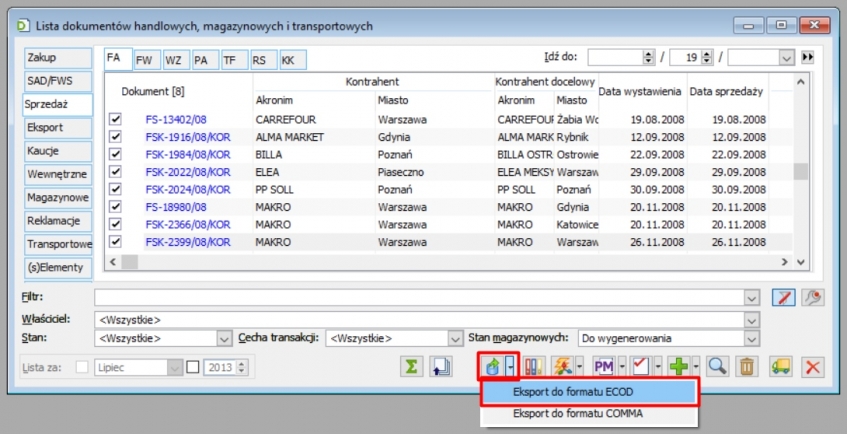 Eksport do EDI w Comarch ERP XL Eksport do EDI w Comarch ERP XL