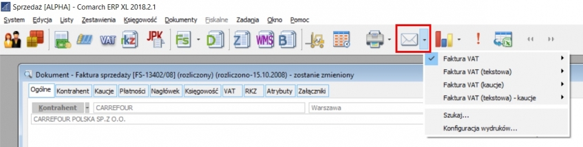 Eksport faktury do PDF w Comarch ERP XL Eksport faktury do PDF w Comarch ERP XL