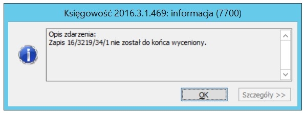 Zapis nie został do końca wyceniony Zapis nie został do końca wyceniony