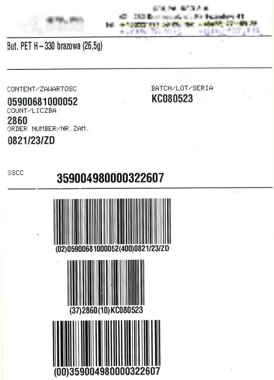 sxz126 Wydruk etykiety 2 sxz126 Przykładowy wydruk etykiety 2